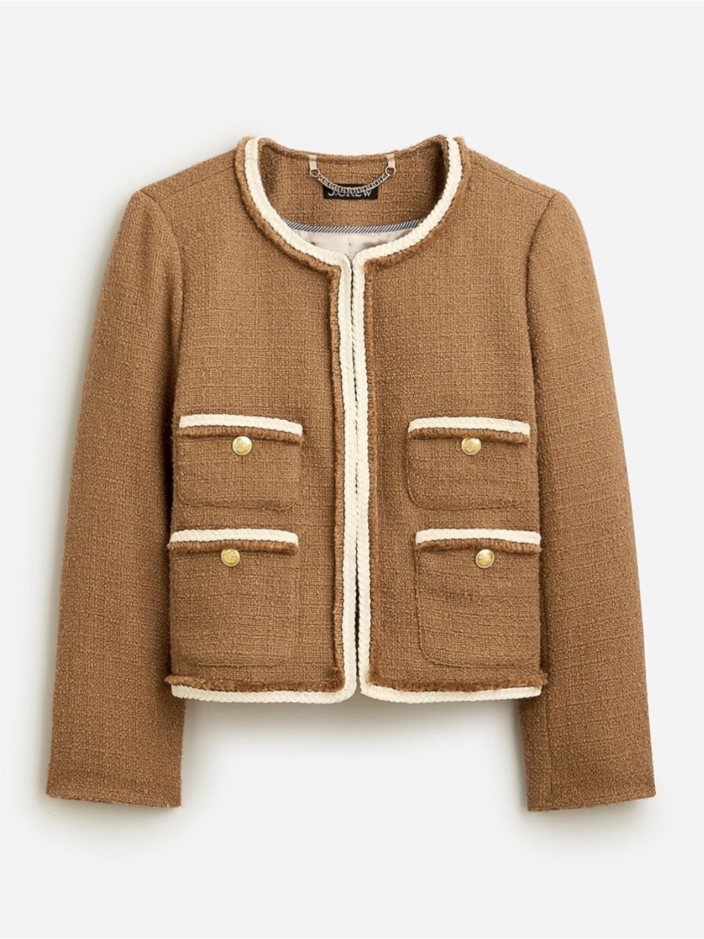 J. Crew Frances Lady Jacket in Maritime Tweed - Soft Brown